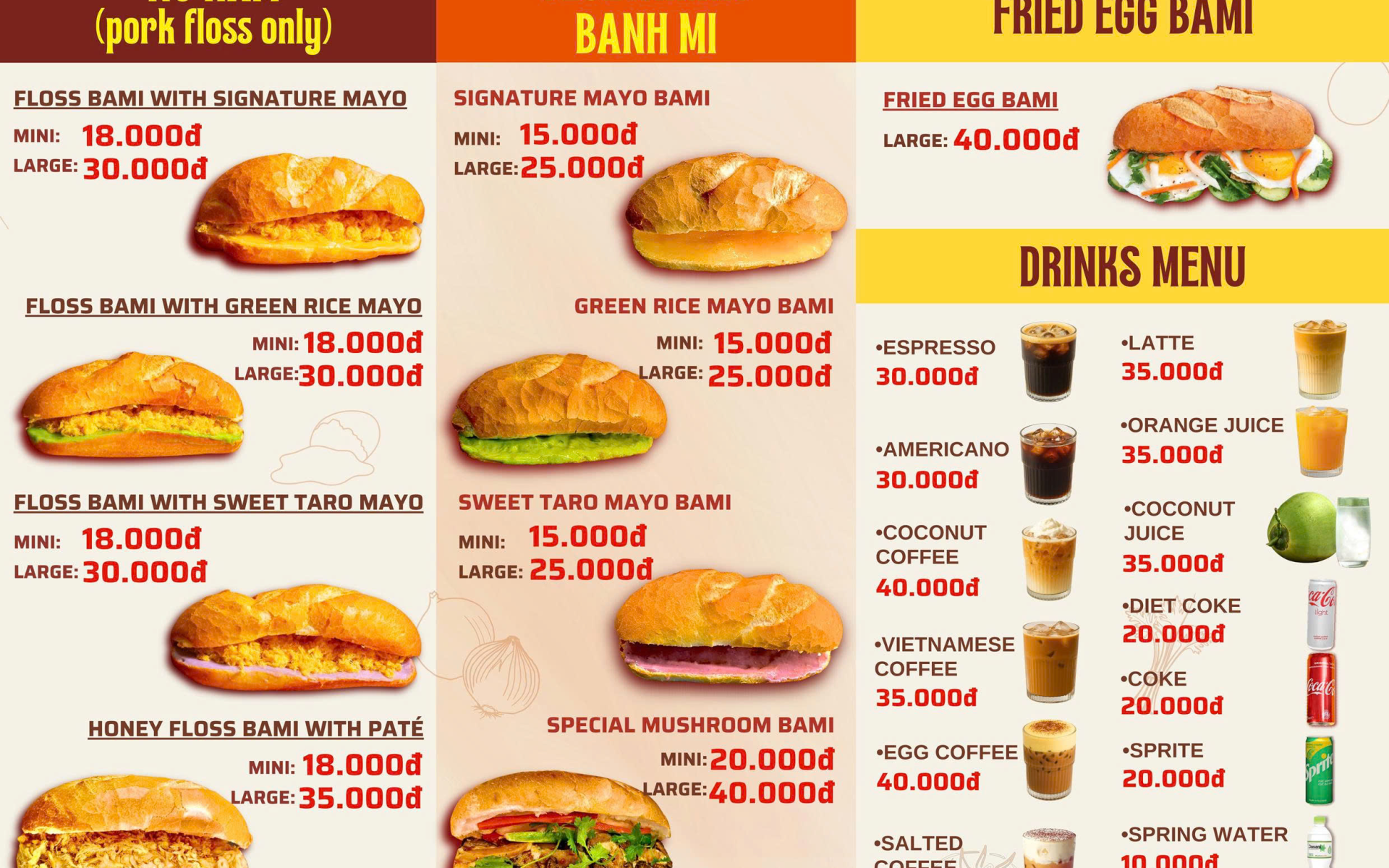 hình menu món 